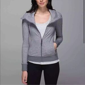 Lululemon Be Present Jacket Zip Up Heathered Grey Size 2